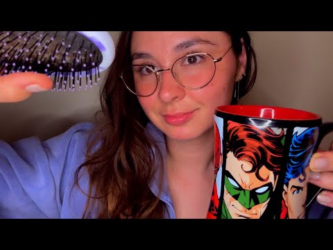 asmr getting you ready for the day after a hard week 💆‍♀️💄☕️😊