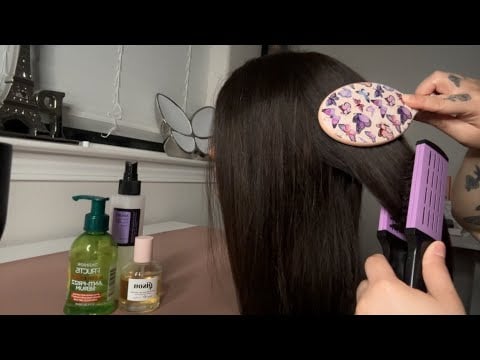 ASMR| Girl in the back of the class straightens & plays with your hair