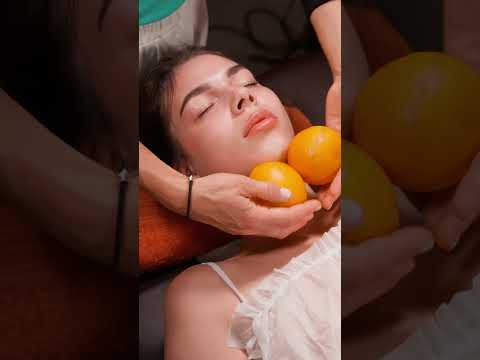 ASMR relaxing face and neck massage with oranges for Lisa #asmrmassage