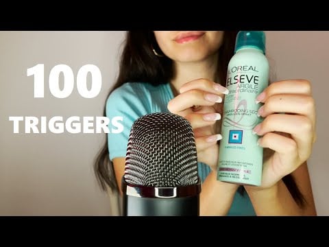 ASMR: 100 triggers in 10 minutes 100% Tapping (Slow and Fast)
