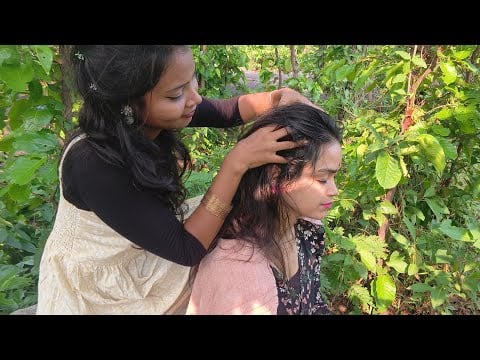 Asmr Giving My Bestie a Lovely Oil Massage Near The Nature..🏞️💆‍♀️