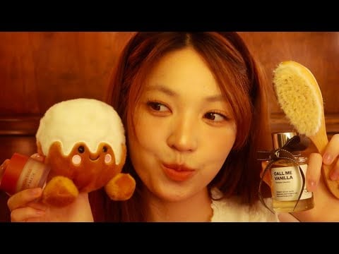 ASMR 🕯🍂 Cozy Yummy Pamper For You 🍫 (hair brush, tingly skincare, whisper, rain, layered sounds)