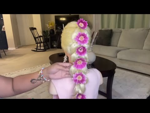 ASMR | Hair STYLING | Perfectionist Hair Fixing ~ Finishing  Touches W/ Fresh Flowers Accessories 🌼