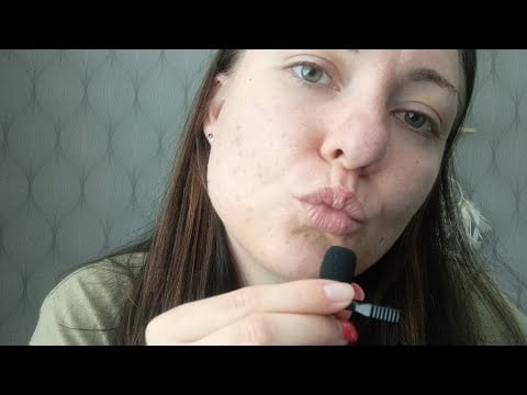 ASMR- Close whisper, soft kisses and tongue clicking