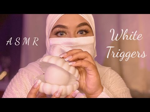 ASMR - White Colour Triggers 🤍 / Crispy sounds /Scratching/ Tapping (Brain Tingles)