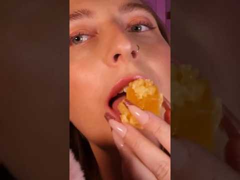 Crunchy edible crystal 😋 #asmr #mukbang #ediblecrystals #shorts