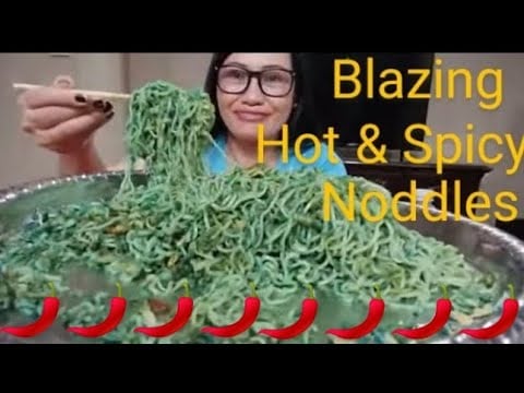 BLAZING HOT & SPICY NOODLES WITH BLUE TAKIS CHALLENGE;Igorota Life in America Denver Colorado  🇺🇸