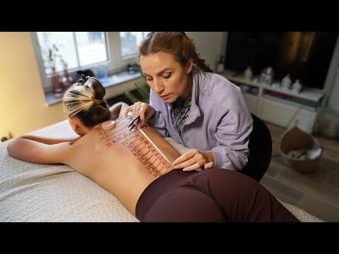 ASMR Back MEASURING, DRAWING &  CONNECTING the DOTS | snipping & counting | real person asmr