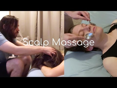 Massage with Spoons and Head Scratching - ASMR