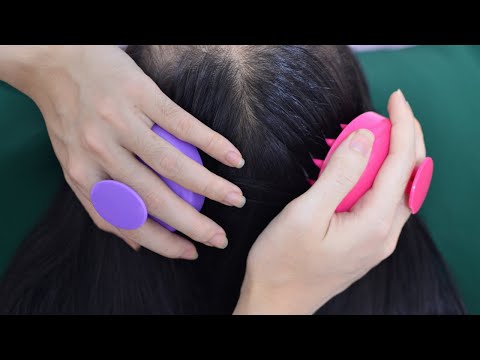 ASMR Head Massage Relaxing For Deep Sleep / Real Person Scalp Massage With Shampoo Brush