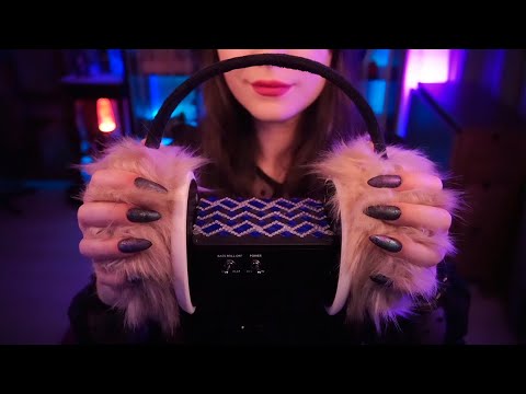 ASMR Earmuff Scratching, Fluffy Ear Massage 💎 No Talking