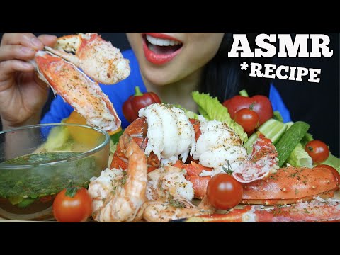 ASMR SEAFOOD BOIL with GREEN SEAFOOD SAUCE *RECIPE (EATING SOUNDS) NO TALKING | SAS-ASMR