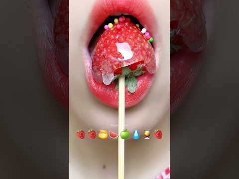 Asmr Eating Emoji Food 🍓💧🍯 #meoasmr #mukbang #satisfying #emojichallenge #asmrsounds #asmr