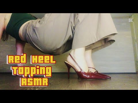 Heel ASMR -- Red Slingbacks -- Fast Heel Tapping