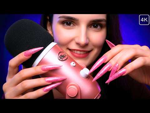 ASMR Mic Scratching UNTIL You Sleep 😴 NO TALKING 🩷 Long Nails for DEEP Relaxation 4K