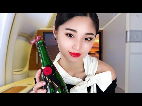 [ASMR] 8 HOURS! First Class Flight Attendant Roleplay ~ Overnight Flight