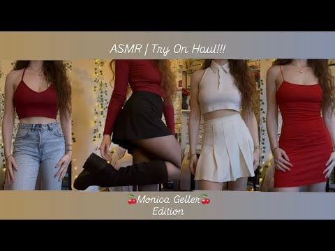 ASMR | Monica Geller Try on Haul!!!🍒(Lots of fabric scratching) 