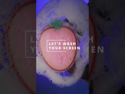 Super Satisfying ASMR 🍓 washing your screen 🧽