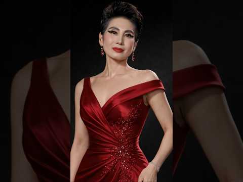 High-End Couture Red Satin Evening Gown