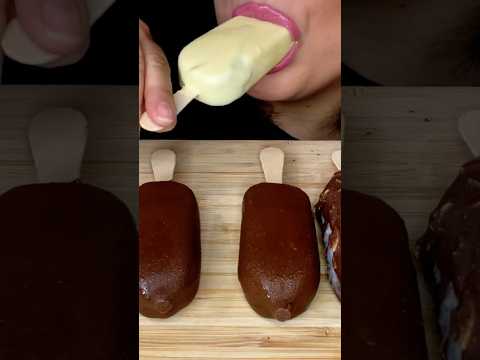 Strawberry white chocolate magnum #asmr #icecream #food #shorts