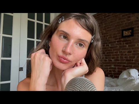 ASMR inaudible whispering, mouth sounds, face tracing and hand movements