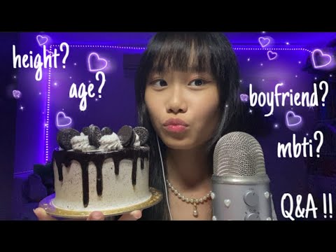 ASMR Q&A + eating cake !! ˙ . ꒷ 🎂 . 𖦹˙— (20k special)