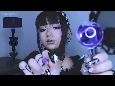 asmr. ☾︎☾︎⸸ 𝕯𝖊𝖆𝖙𝖍𝖑𝖞 𝖙𝖔𝖚𝖈𝖍 ⸸☽︎☽︎ a goth facial spa experience. 🦇💆‍♀️🕯🪦