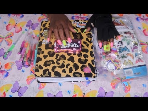 Got New Stickers , Decorating Summer Months Calendar ASMR Bubble Yum Gum Chewing
