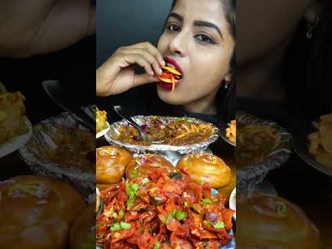 ASMR Eating Spicy Pani Puri,Samosa,Bhel Masala Puri,Maggi Indian Street Food ASMR Eating Mukbang