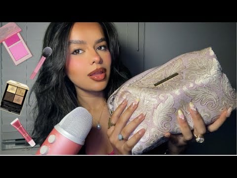 ASMR~ Extreme Clicky Whispers, Mouth Sounds, Inaudible & Tapping | What’s In My Makeup Bag 👛 