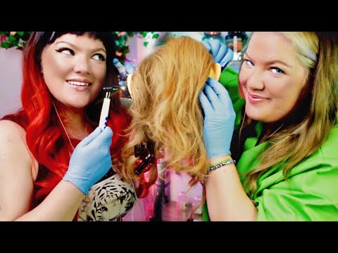 ASMR Twin Ear Cleaning, Otoscope Inspection, Earpick, Ear Massage