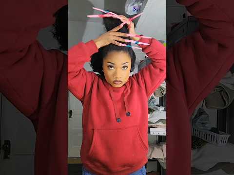 Doing my hair with XL NAILS At 5am😳🫣#shorts #asmr