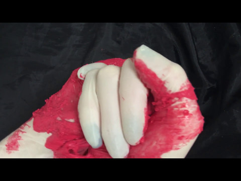 LATEX GLOVES🔴 with SILICONE LAYER🔺 peel off and sticky🔻 [[ASMR]]