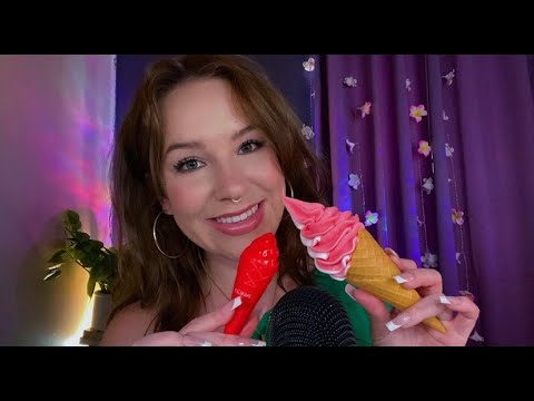 ASMR Tingle Master | Eating fake ice cream: realistic cone vs. lip balm cone