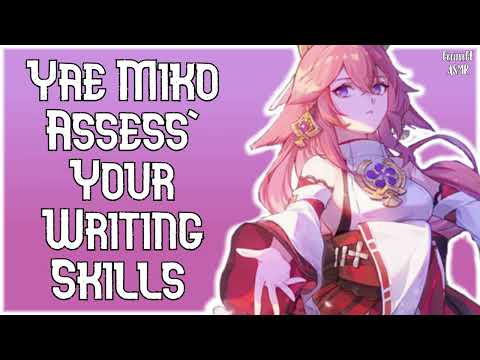 [F4A] Binaural Yae Miko Assess' Your Writing Skills ASMR | Genshin Impact RP