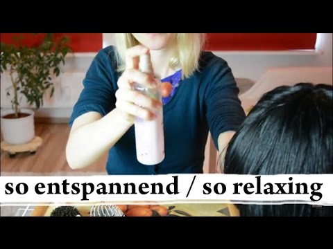 ASMR German ♥ Spray Bottle, Hair Brushing, Soft Spoken (zum Entspannen und Einschlafen)