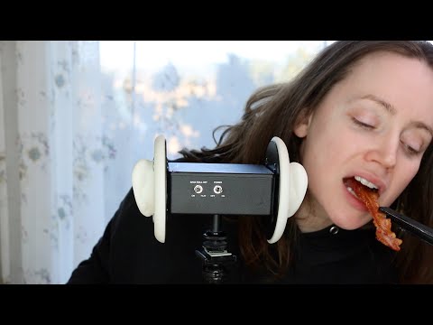 ASMR Whisper Eating Sounds | Bacon, Brie Cheese & Kefir | 3Dio Ear To Ear | Mukbang 먹방 (No Talking)