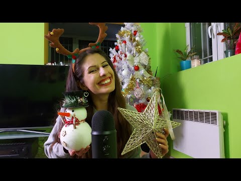 ASMR In Bulgarian | Decorating The Christmas Tree 🎄| Украсявам елхата|Коледен дух| Close up Whisper|