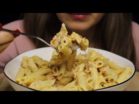 ASMR CHEESY PENNE PARMIGANO SALMON MUKBANG no talking CREMA ASMR #asmr #mukbang #pasta #parmigano