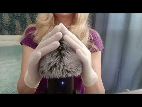 ASMR Pure Tingles: White Latex Gloves &  Fluffy Mic (No Talking)