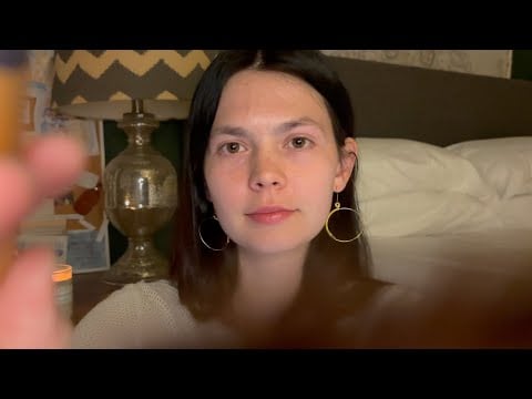 ASMR cozy night reset 🌙 face brushing & soft whispered affirmations for sleep & overthinking