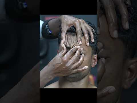 Crunchy Neck Crack And ASMR Head Massage By Strong Wrist Barber #shorts