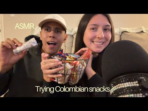 ASMR // trying Colombian snacks w/ my husband 🇨🇴