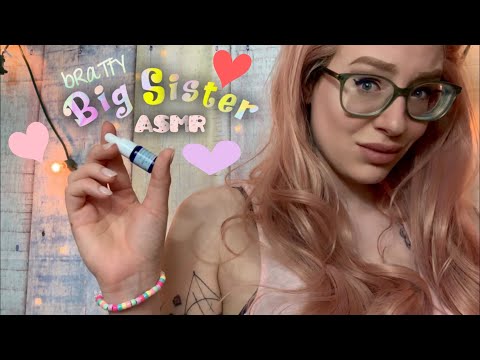 ASMR ~*bRaTtY*~ Big Sister Prepares You For Sleep 🤷🏼‍♀️