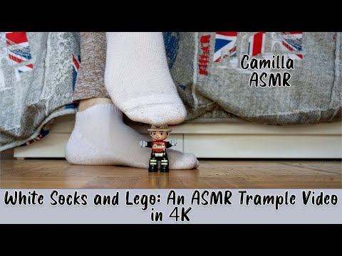 Desire for relaxation: White socks and Lego trample ASMR