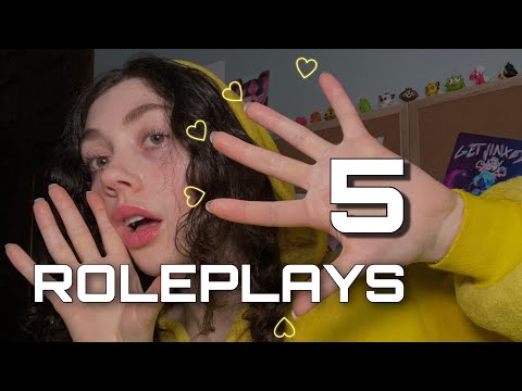 ASMR 5 Propless Roleplays✌️ Makeup, Hair, Fishing, Cranial Nerve, Nails | Visualizations