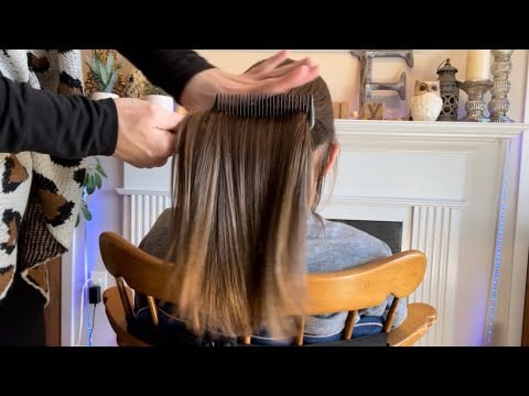 ASMR Classic Ponytail Hairstyle | Hairplay, Nape Attention, Hair Brushing, Sleepy Tingles LOFI fyp