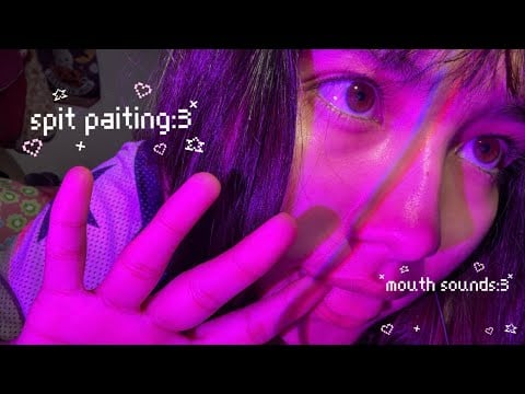 asmr spit paiting + mouth sounds :3