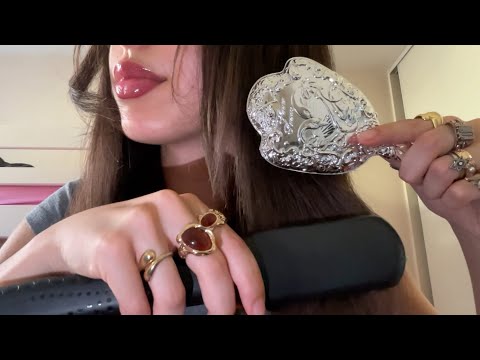 ASMR straightening MY hair and YOURS | ring sounds 