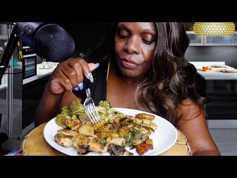Homemade Vegetarian Dinner Soft Speaking ASMR Eating Sounds